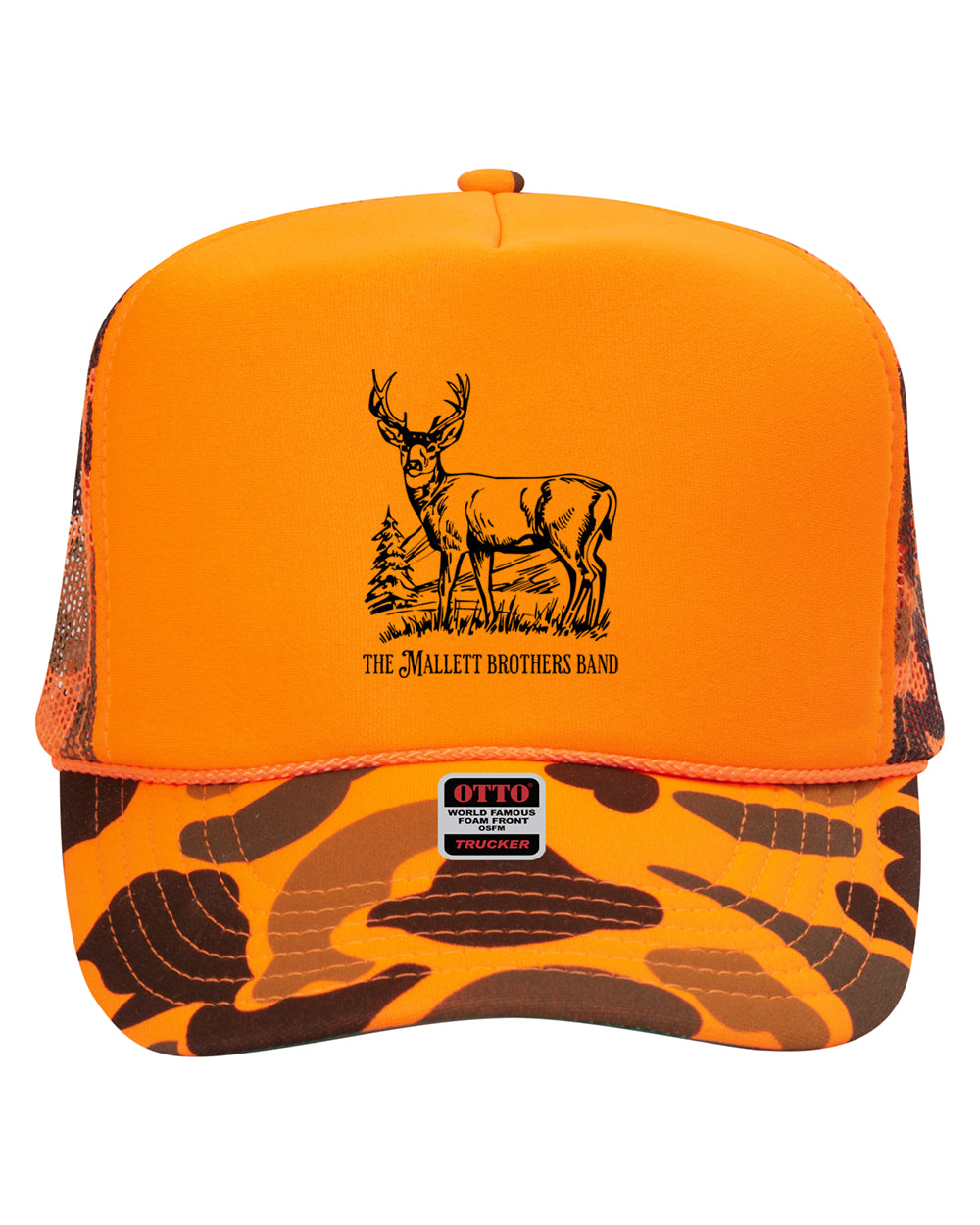 The Mallett Brothers Band Deer printed foam trucker hat - Orange/Camo