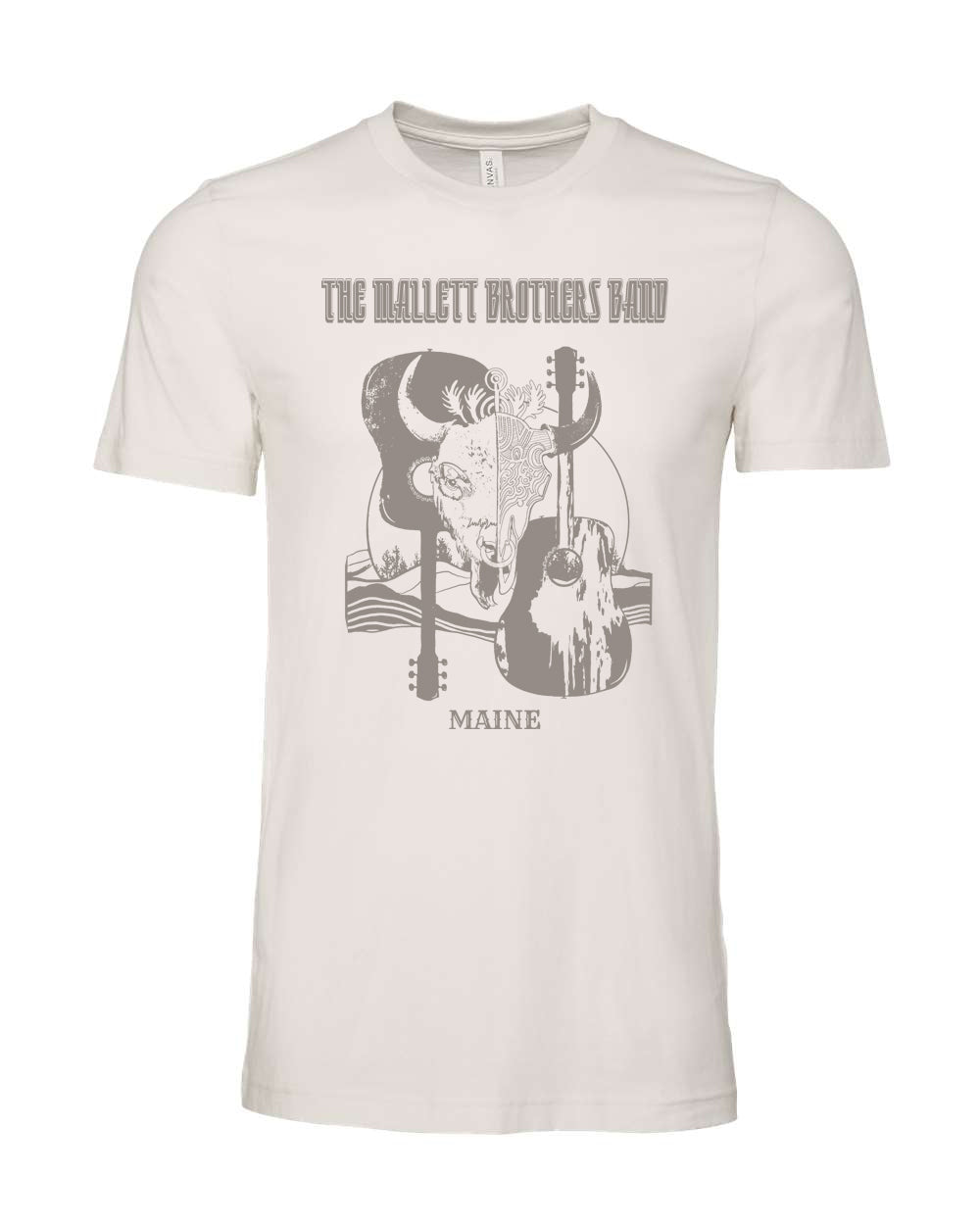The Mallett Brothers Band Skull Guitar tee - Vintage White