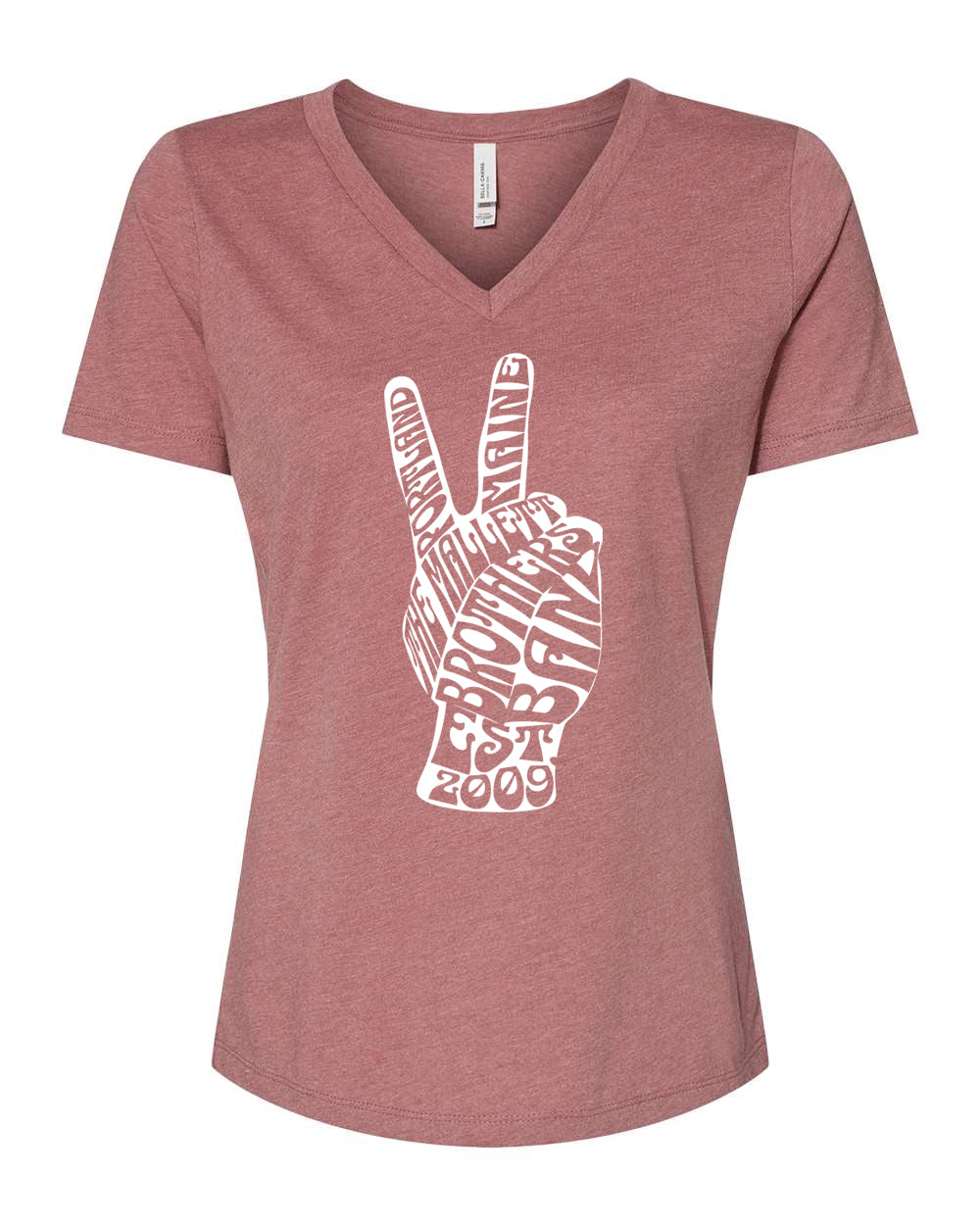 The Mallett Brothers Band Ladies Peace Sign tee - Heather Mauve